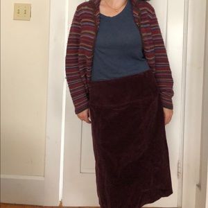 Eggplant colored corduroy skirt